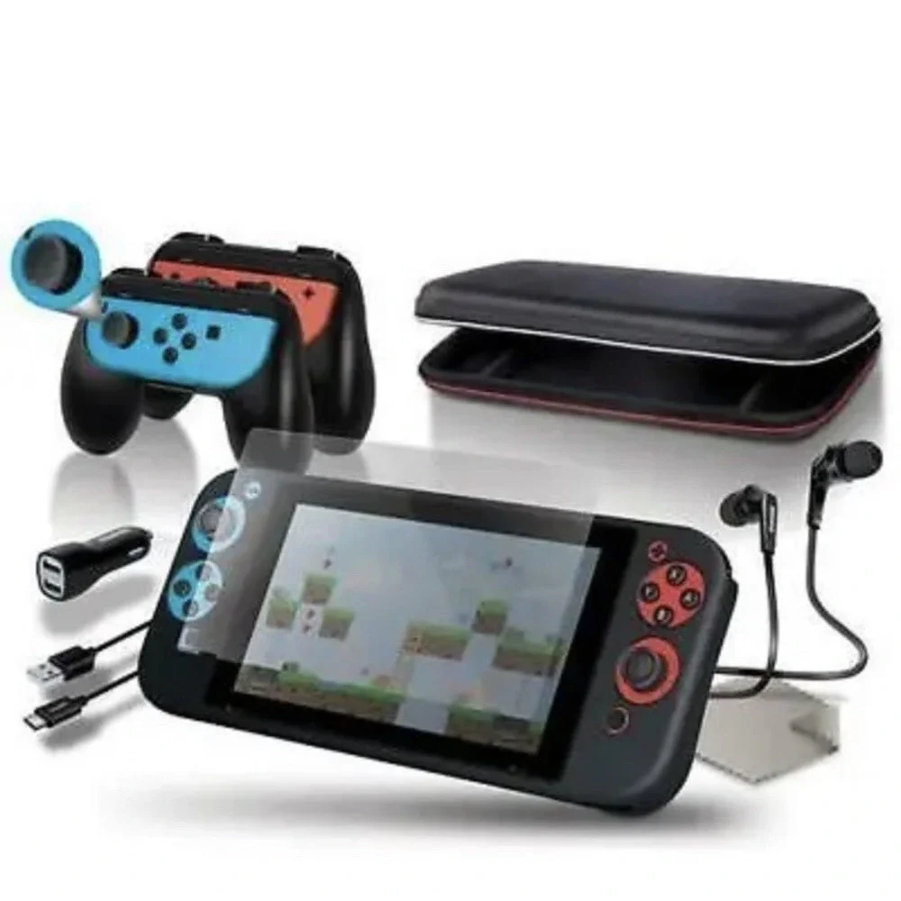 Nintendo Switch Accessories Bundle Case Charger Earbuds Grip Starter Kit NEW